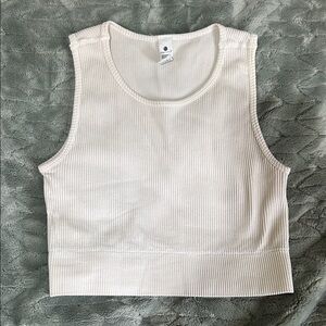 Yogalicious Ivory Ribbed Tank Top